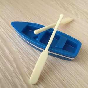 Petit bateau avec rames et bouées de sauvetage, ornements décoratifs en plastique pour paysage marin, fournitures artisanales DIY - Product Image 2