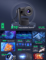 Q5 Smart Android WiFi inalámbrico Beamer Mini 250 lúmenes LCD Home Theater 4K proyector portátil recargable película Proyector
