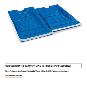 Tiroir à extension complète Fami Flexa 906x447x86mm Bleu RAL5012 Quincaillerie de placard - Product Image 3