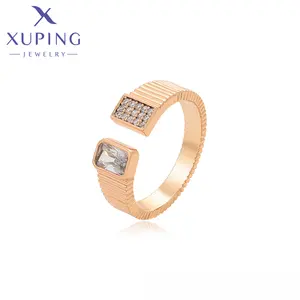 X000010807 XUPING Jewelry Fashion Simple 18K Gold Color Irregular Synthetic CZ Ring Environmental Copper Jewelry Ring