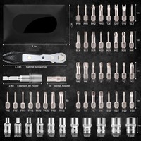 Juego de Destornilladores de Trinquete de Acero S2 54 en 1, Kit de Puntas Magnéticas, Herramienta de Impacto de 5 Modos para Reparaciones del Hogar, Automóviles y Electrónica