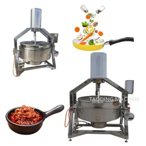 Kosteneffectieve Gasverwarming Zware Mixer Voor 100 Gallon Potten Jam Maken Machine Voedsel Handen Gratis Drievoudige Poten Pot Roer
