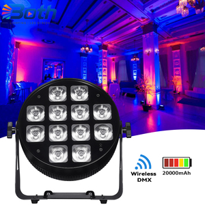 ไฟพาร์ LED แบบชาร์จได้ 12x18W RGBWA+UV ไร้สาย DMX สำหรับงานแต่งงานและงานอีเว้นท์ - Product Image 1