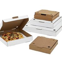 Caja de Pizza Personalizada con Logotipo Estampado en Caliente, Papel Recubierto Biodegradable, Caja de Embalaje para Restaurante de Comida para Llevar, MOQ Bajo
