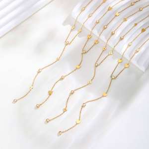 Mode Edelstahl Schmuck 18 Karat vergoldet Herz Kreuz Schmetterling Vier blatt Klee Zirkon Sexy Halsreif Y Lariat Halskette - Product Image 4