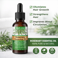 Huile Capillaire Croissance Cheveux Menthe Romarin Marque Blanche, Traitement du Cuir Chevelu avec Huile de Ricin, Biotine & Jojoba, Formule Fortifiante des Racines