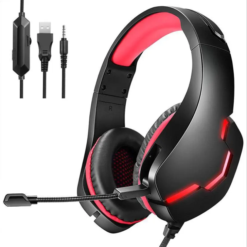 PC Gamer Headset PS4 Gaming Headphones Stereo Casque Mobile Game Earphone With Mic LED Light for Computer Phone Xbox One Laptop