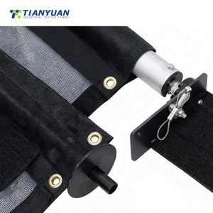 Kit de rouleau de bâche manuel <span class=keywords><strong>à</strong></span> manivelle pour benne de camion benne <span class=keywords><strong>à</strong></span> ordures avec bâche en maille PVC 7' x 14' (double poche) - Product Image 1