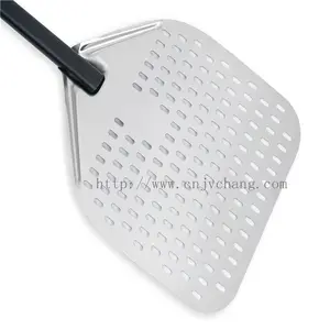 2023 New Perforated Anodized Aluminum Square Pizza Peel With Removable Handle For Portable Oven Use