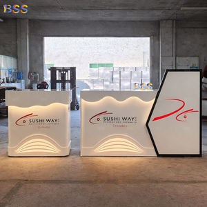 Mostrador de restaurante Mármol artificial blanco Bistro comercial Cóctel Jugo <span class=keywords><strong>Sushi</strong></span> Comida Marina Pescado Restaurante Bar Mostrador Muebles - Product Image 2