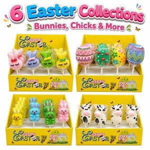 Vente en gros de nouveaux produits Œuf de Pâques <span class=keywords><strong>halal</strong></span> bonbons dessin animé fruits bonbons durs sucette petit lapin en forme de fête de Pâques sucette - Product Image 3