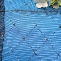 Tissu en maille respirant léger noir 23 g/m² 90 % nylon + 10 % or pour robes de soirée et robes à paillettes, tissu tulle, tissu dentelle