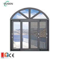 Vintage église ronde ouragan impact en aluminium arc incurvé demi-rond fenêtres arc personnalisé avec écran
