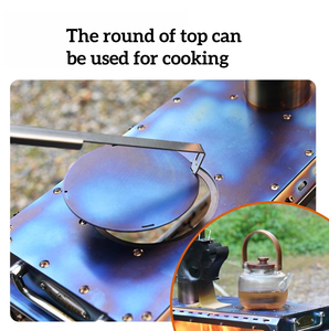 Stufa a legna portatile in puro titanio per interni ed esterni e griglia da campeggio per campeggiatori - Product Image 4