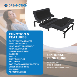 Base de Cama Eléctrica Dreamotion Ajustable Split King con Gravedad Cero, Masaje, Bluetooth y Cargador USB - Product Image 3