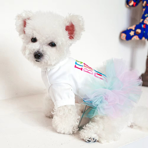 Robe classique imprimée Joyeux Anniversaire pour petits et moyens chiens, chiot, jupe tutu de princesse pour mon anniversaire, tenue d'anniversaire pour animaux de compagnie - Product Image 3