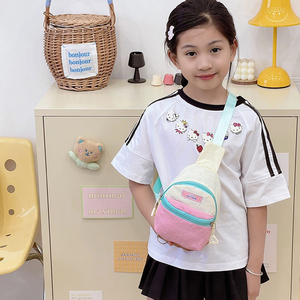 Contrast Color Spliced Ultra Light Children Chest Bag, Trendy Outdoor Sports <b>Kids</b> Diagonal Shoulder Bag - Product Image 6