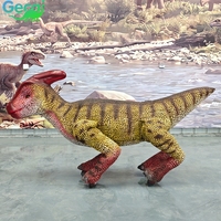 Modèle de dinosaure animatronique Parasaurolophus télécommandé Gecai, dinosaure réaliste qui marche et émet des sons pour les parcs d'attractions