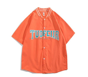Camiseta de Béisbol de Manga Corta con Estampado de Letras Holgada de Verano Personalizada, Ropa Deportiva Unisex, 100% Poliéster Antibacteriano - Product Image 3