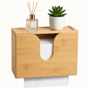 Distributeur mural moderne et écologique pour boîte à mouchoirs pliés et porte-serviettes en papier avec couvercle pour salle de bain, cuisine, bureau - Product Image 1