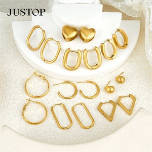 Aros Modernos OEM/OEM, Resistentes al Agua, Chapados en Oro de 18K, Hipoalergénicos, de Acero Inoxidable, Proveedor de Joyería de Moda Personalizada, MOQ 10 - Product Image 3