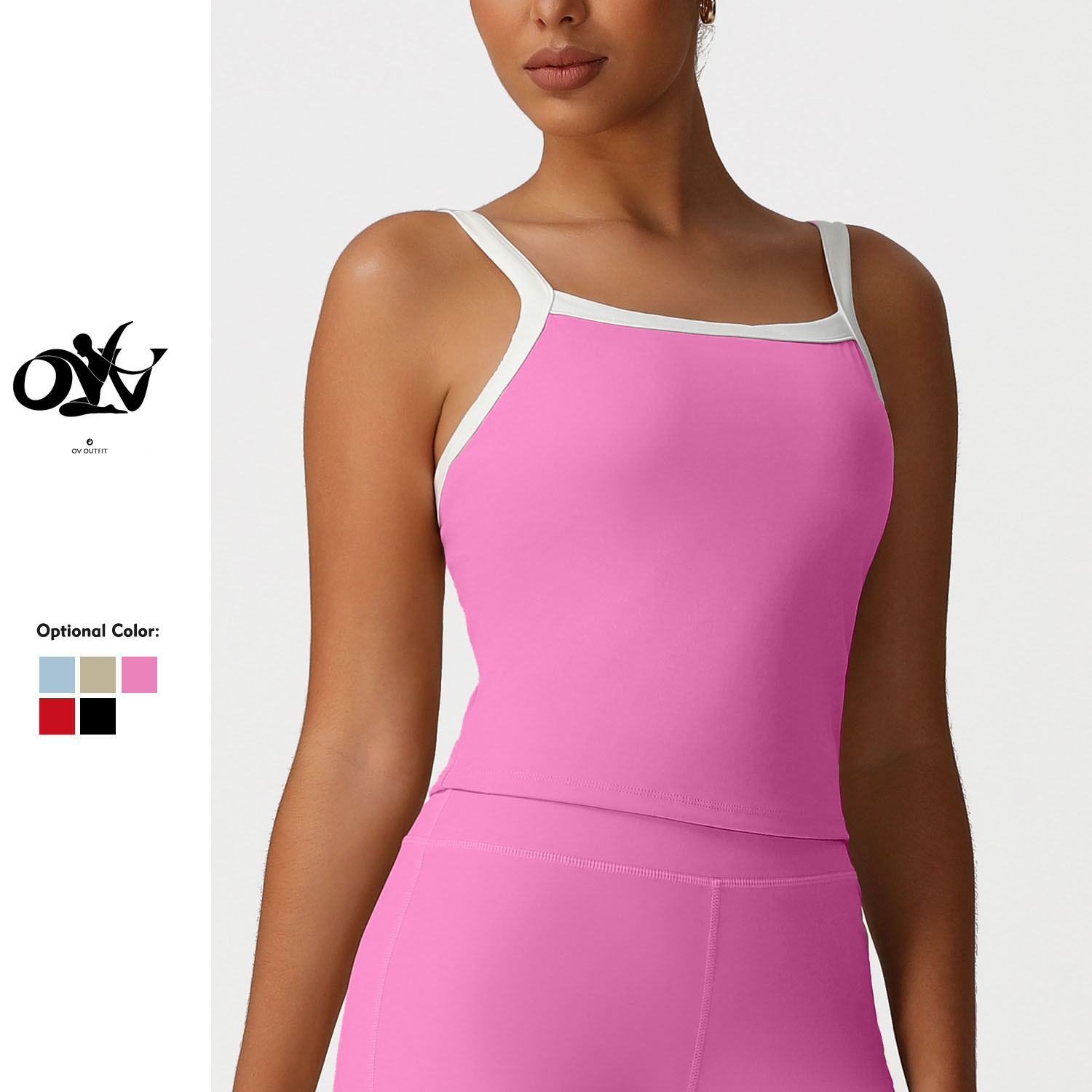 Color Blocking Sleeveless Casual Comfortable Yoga tank Top with Bra Sweat-wicking Quick-drying Breathable Women's Sports Top
