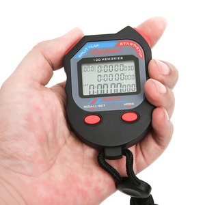 Drie rijen van 100 geheugen elektronische stopwatch <span class=keywords><strong>timer</strong></span> track training hardloophorloge - Product Image 5