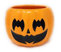 Bougie citrouille Orange avec porte-bougie noir
