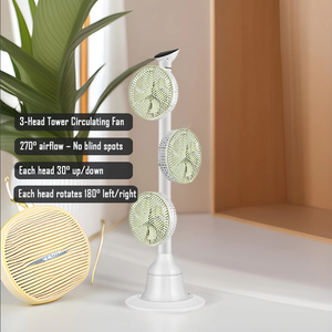 Ventilateur sur pied moderne Oscillation Portable Ventilateur domestique Télécommande Circulation d'air <span class=keywords><strong>3D</strong></span> - Product Image 1
