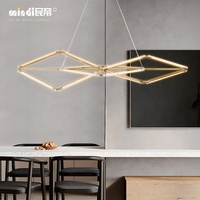Lustre minimaliste postmoderne en acier inoxydable et verre acrylique pour restaurant, bureau, chambre à coucher - Contrôle intelligent LED