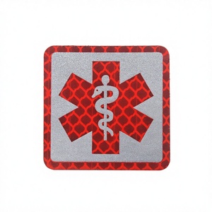 Patch d'identification croisé en toile brodée, découpé au laser, réfléchissant IR, écologique et lumineux, avec fixation auto-agrippante pour usage médical - Product Image 4