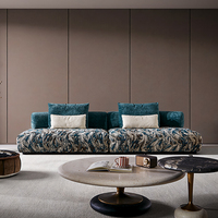Canapé-lit modulaire contemporain trois places en tissu chenille Ice Flower Fleece, avec pieds en bois et rembourrage en éponge, haute qualité, écologique