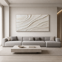 Peinture murale texturée à la main 60x120cm, art mural minimaliste, peinture à l'huile sur toile, paysage marin en relief, encadrée, décoration intérieure
