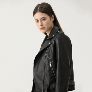 <span class=keywords><strong>Chaqueta</strong></span> de Cuero PU para Mujer, Estilo Motero, Cómoda y a la Moda, <span class=keywords><strong>Chaqueta</strong></span> Corta de Cuero PU para Dama - Product Image 4