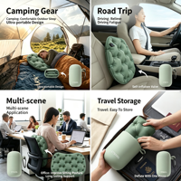 Cojín Inflable Portátil con Presión Ajustable para Viajes Largos en Avión o Tren, Almohadilla de Confort para Aliviar la Presión al Sentarse