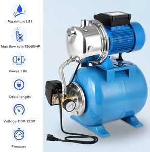 Pompe à jet pour puits peu profond en acier inoxydable haute efficacité, système de surpression automatique de 6 gallons avec réservoir sous pression pour l'irrigation domestique et agricole - Product Image 2