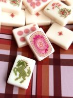 Set Mahjong Amerika Akrilik Bermotif Kuda & Bintang Retro Barat 160 Buah Permukaan Ubin Krim Halus Set Permainan Mahjong Mewah