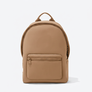 Tan Neoprene Casual Sports <b>Backpack</b> Waterproof Softback Laptop Book Gym Bag for Travel - Product Image 1