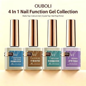 OUBOLI Set de Gel Funcional para Uñas Postizas para Proveedores y Salones, Base, Refuerzo, Capa Superior Mate y Brillante, Gel UV Removible al por Mayor - Product Image 1