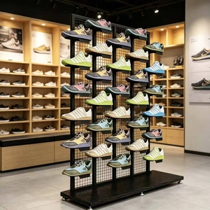 Rak <span class=keywords><strong>Display</strong></span> Sepatu Modern Ramah Lingkungan dari Besi Anti Karat Tahan Air Berlapis Elektroplating, Dapat Dipasang di Dinding atau Diletakkan Sendiri - Product Image 3