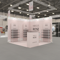Stand d'exposition pliable en aluminium avec impression de logo, construction rapide, portable, pour salon professionnel