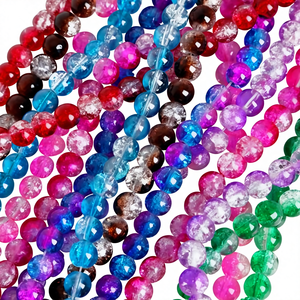 Cuentas de vidrio para joyería Newegg Crackle, redondas, transparentes, de 8 mm, 50 unidades - Product Image 4