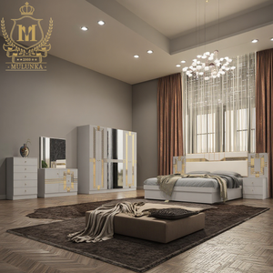 Set furnitur kamar tidur kayu MDF ramah kantong kualitas tinggi pijat meja rias tempat tidur penyimpanan ukuran penuh untuk rumah hotel vila - Product Image 3