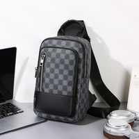 Sac de poitrine pour homme en cuir imperméable et tendance pour la course à pied, la marche, les voyages, avec fermeture éclair et logo personnalisé
