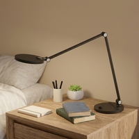 Lampe de bureau LED AC pliable, contemporaine, simple, réglable, à intensité variable, CRI 80 élevé, pour lecture, bureau, étude, en ABS, flexible