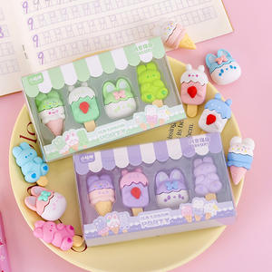 Schattige Kawaii Dier Ijs Vorm School Briefpapier Set Meisjes '3d Gum Potlood Fruit Patroon Gemaakt Rubber Plastic Tpr Voor Kinderen - Product Image 1