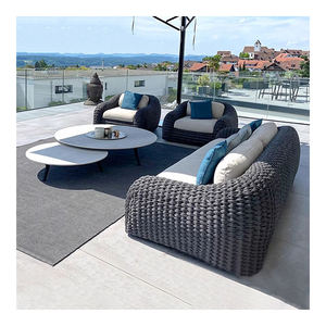 Uland thiết kế hiện đại khung nhôm ngoài trời ăn sofa <span class=keywords><strong>Set</strong></span> <span class=keywords><strong>Patio</strong></span> Rope đồ nội thất cho công viên vườn hoặc phòng khách - Product Image 1