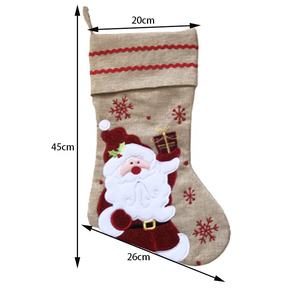 Meilleure vente fantaisie personnalisé <span class=keywords><strong>Jute</strong></span> toile <span class=keywords><strong>de</strong></span> <span class=keywords><strong>jute</strong></span> Beige flocon <span class=keywords><strong>de</strong></span> neige décoration personnalisée sac cadeau bas <span class=keywords><strong>de</strong></span> Noël <span class=keywords><strong>de</strong></span> Noël - Product Image 2