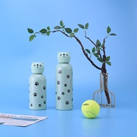 Bouteille isotherme de voyage en acier inoxydable avec motif animal mignon, anti-fuite, sans BPA, à large ouverture, avec poignée, pour enfants, personnalisable avec logo OEM