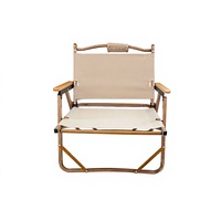 Chaise pliante légère en alliage d'aluminium à grain de bois, portable pour le camping, la pêche en extérieur, la plage – Chaise Kermit